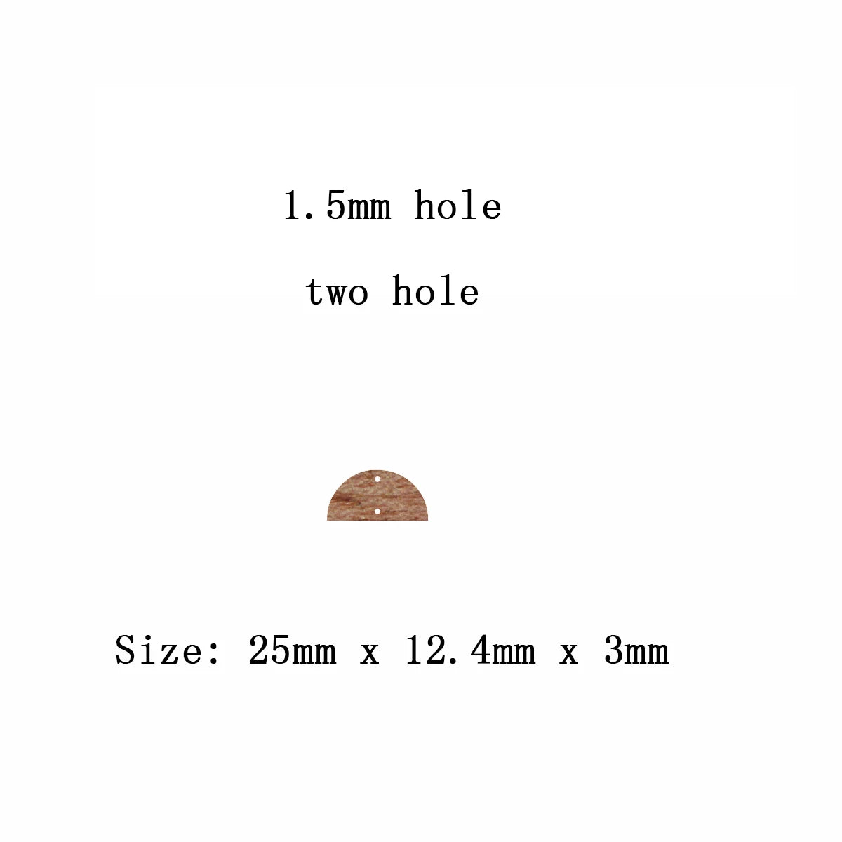 6pcs Unfinished Blank Wooden Geometric Half Circle Smicircle Two Holes Earring Connector Pendant for Jewelry Making