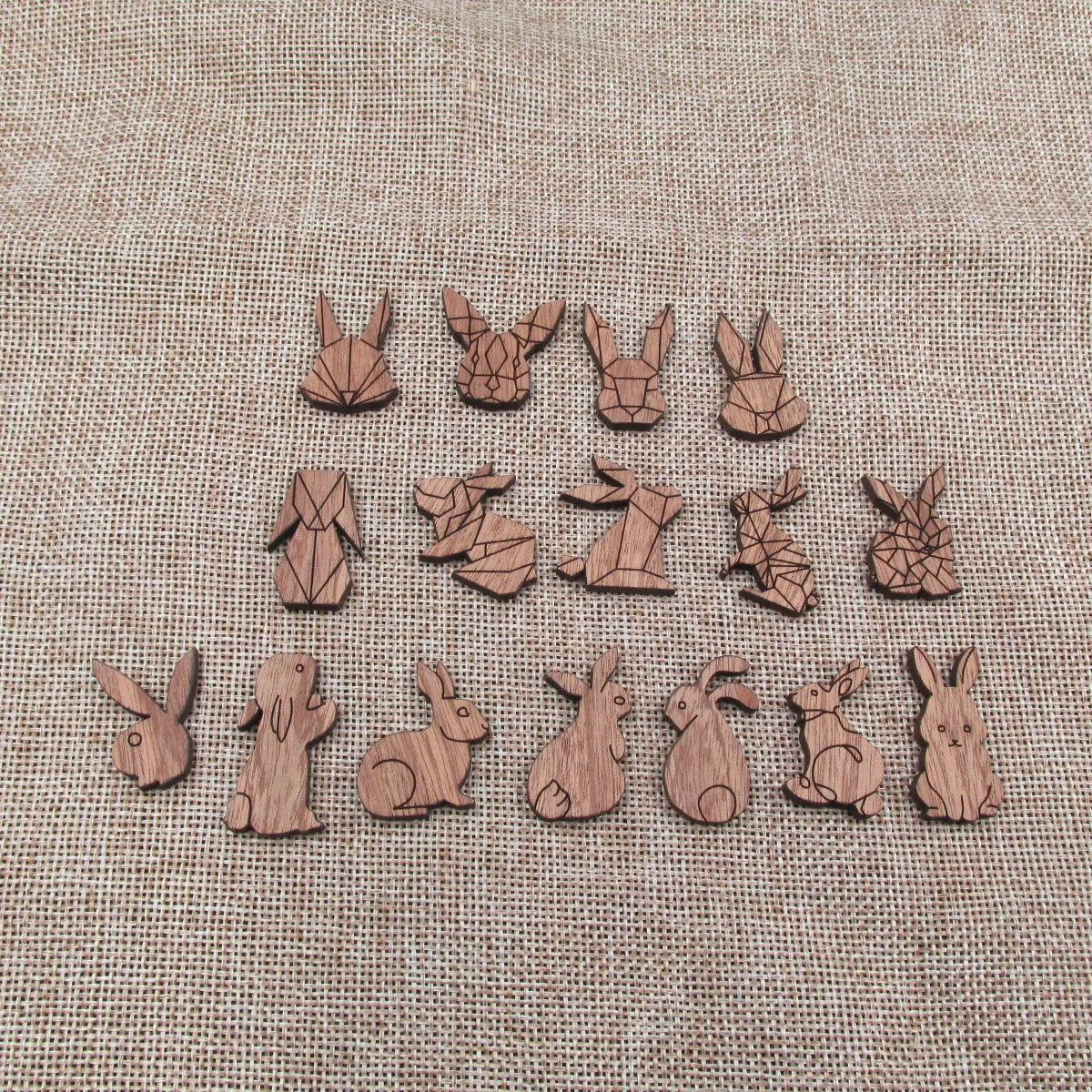 Laser Cut Unfinished Wood Rabbit  Charms Pendant Wood Bunny Perfect For Earring Brooch Neckace -  Jewerly supplier