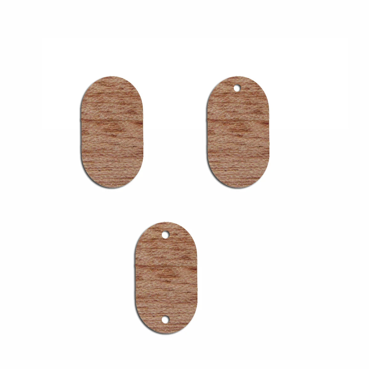 6pcs Unfinished Blank Wooden Geometric Oval Stud Earring Connector Pendant for Women Female Jewelry Making DIY Crafting