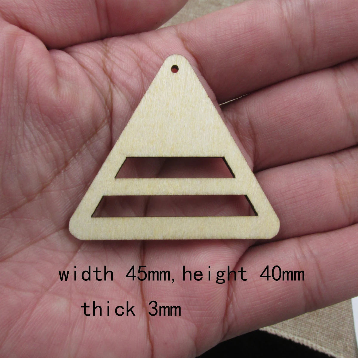 10pcs 1.75 inch Unfinished Wooden Blanks Geometric Triangle Fan Macrame DIY Earrings Parts Findings Accessories Supplies