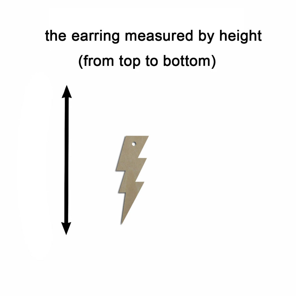 10pcs Multiple Size Unfinished Wooden Blanks Lightning Bolt Cutout Shape Dangle Earring For Jewelry Supplier