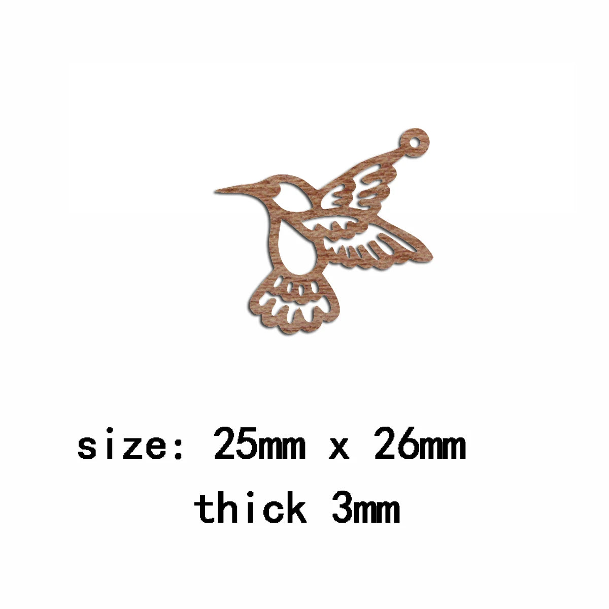 6pcs Unfinished Wood Hummingbird Charm for Jewelry Making Bulk Earring Pendant  Bracelet Necklace Accessories Diy Craft Supplies
