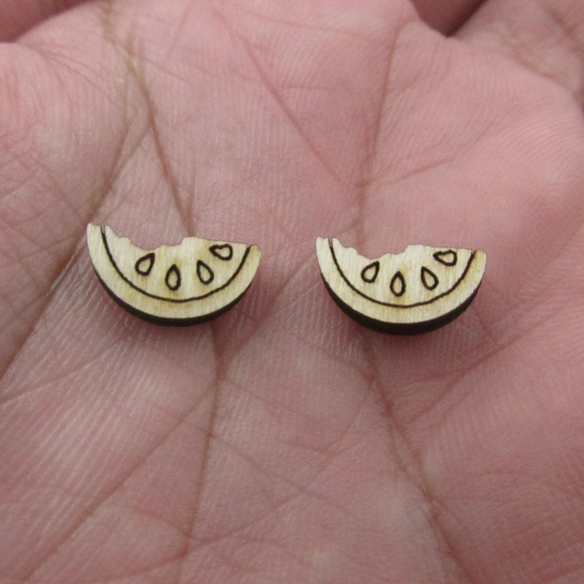 5 Pair Unfinished Blank Wooden Food Fruits Strawberry Cabochon Watermelon Post Pomegranate Slice Wood Earrings Stud Jewerly