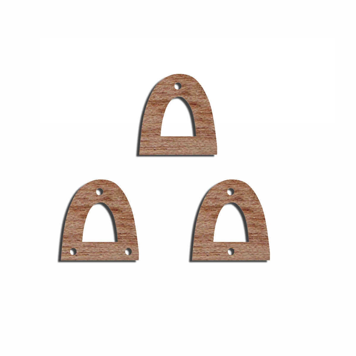 6pcs Unfinished 16mm x 15mm Blank Window Wooden U Semi Circle Post Stud Earring Connector Pendant for Jewelry Making