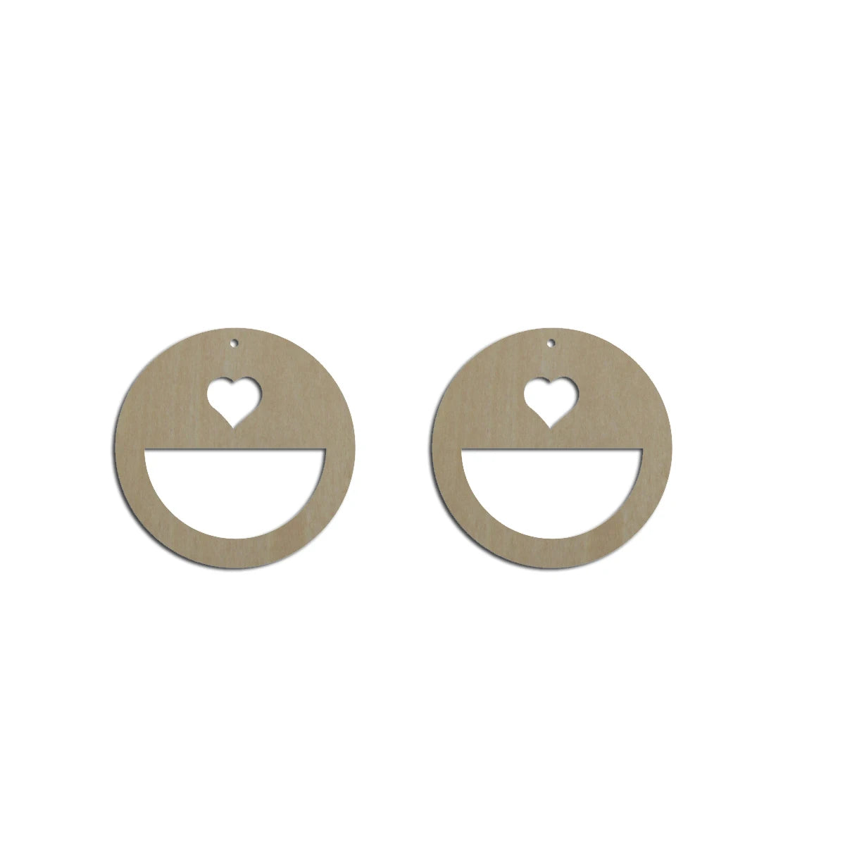 10pcs Unfinished Wood Blank Geometric Heart Circle Shape Macrame Earring Part Findings Wholesale For DIY Jewelry Making