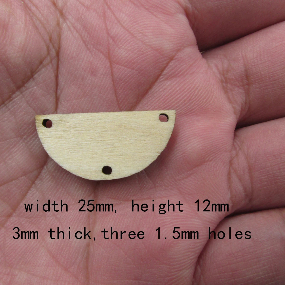 10 Pcs Unfinished Blank Wooden Half Circle Shape Cutout Plywood Connector Jewelry Finding Supplies For Earrings