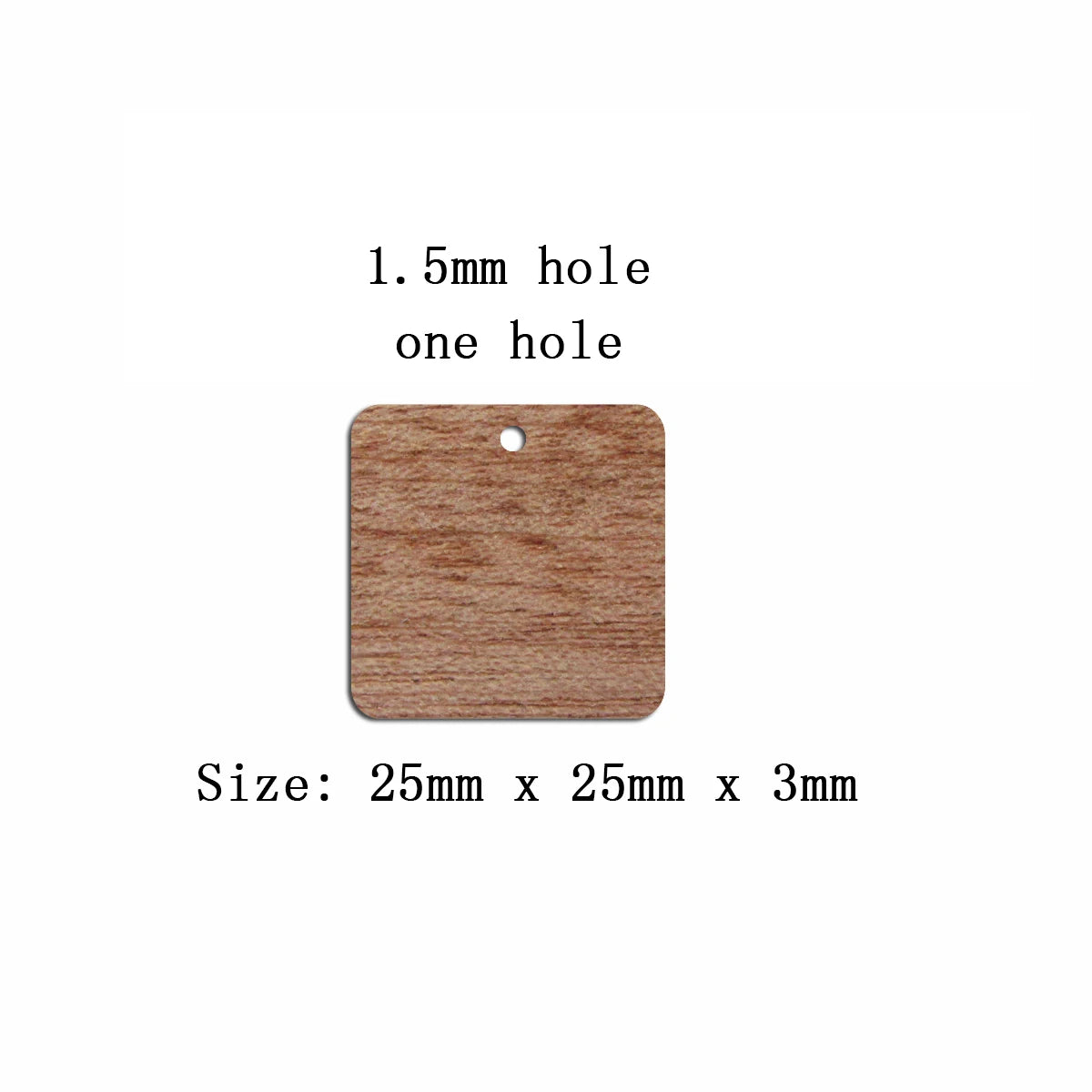 6pcs Unfinished 1 inch Blank Wooden Geometric Square Charms Earring Connector Pendant for Jewelry Making DIY Crafting