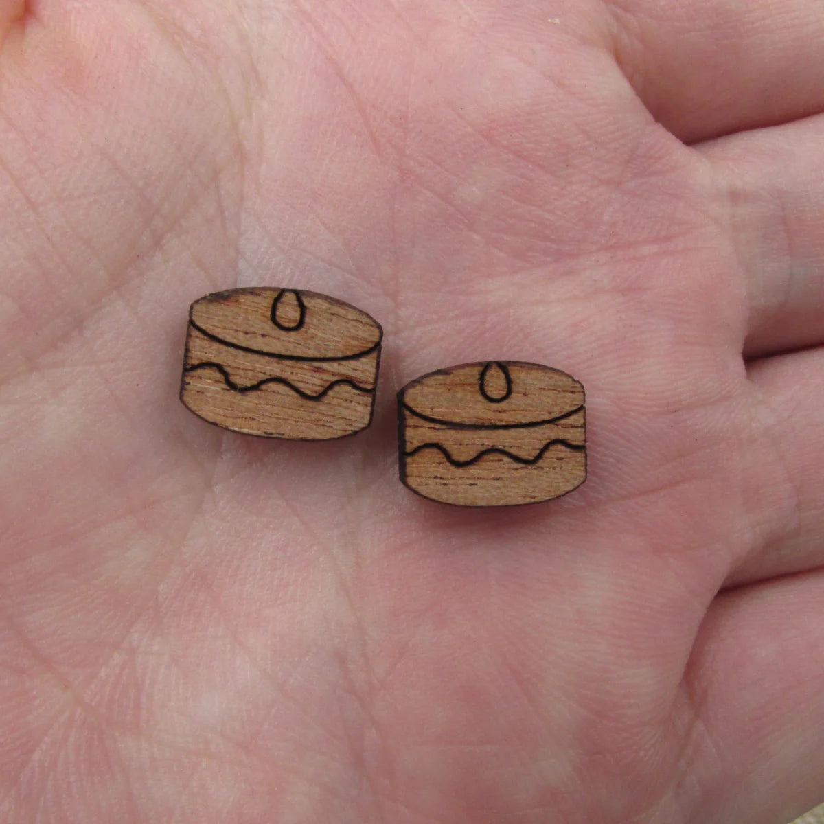 5 Pair Unfinished Blank Foods Wood Cabochon Cakes Cupcake Wooden Shape Pendant For DIY Jewerly Earrings Supplier