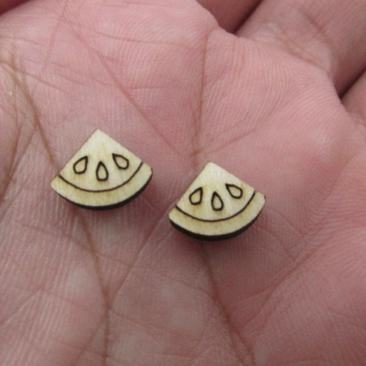 5 Pair Unfinished Blank Wooden Food Fruits Strawberry Cabochon Watermelon Post Pomegranate Slice Wood Earrings Stud Jewerly