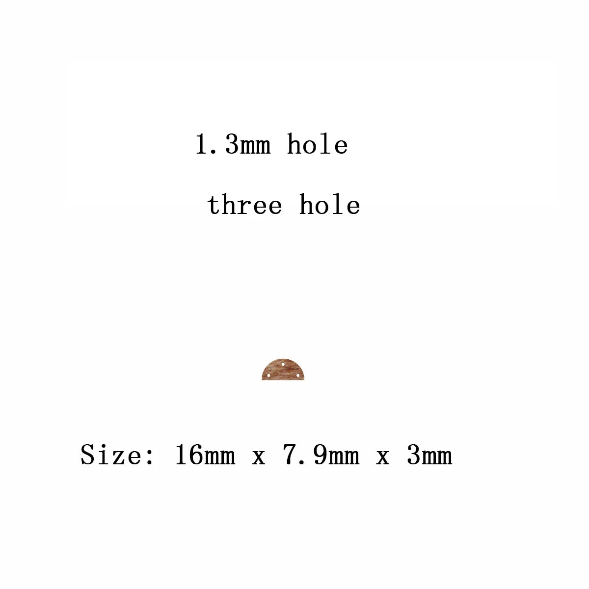 6pcs Unfinished Blank Wooden Geometric Half Circle Smicircle Three Holes Earring Connector Pendant for Jewelry Making