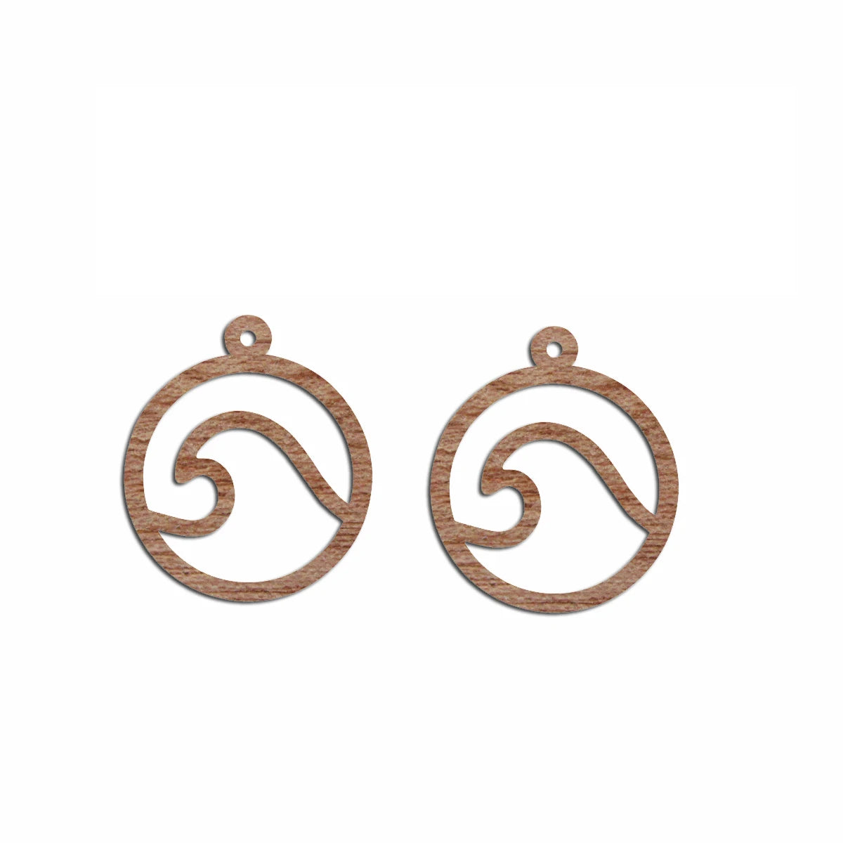 6pcs Unfinished Blank Wooden Circle Wave Round Charm Connector Pendant for Women Female Jewelry Making DIY Crafting