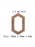 6pcs Unfinished Blank Wooden Geometric Hexagon Hoop Shape Wood Drop Earring Charms Pendant for DIY Jewelry Making