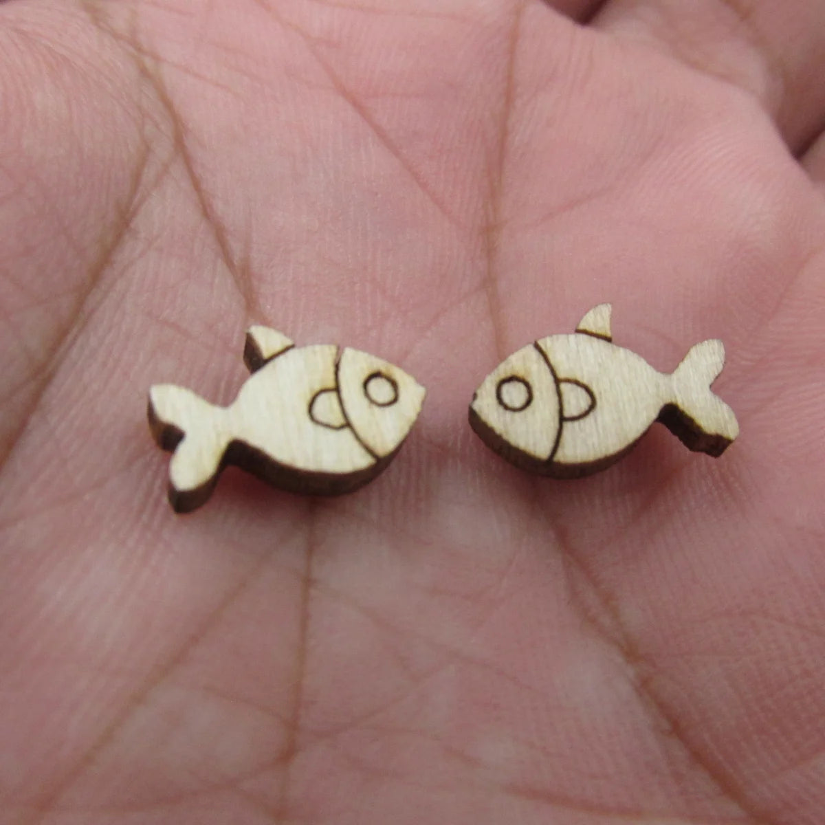 5 Pair Unfinished Blank Wooden Menorah Sombrero Hat Cabochon Dreidel Hanukkah Gefilte Boho Post Wood Earrings Stud