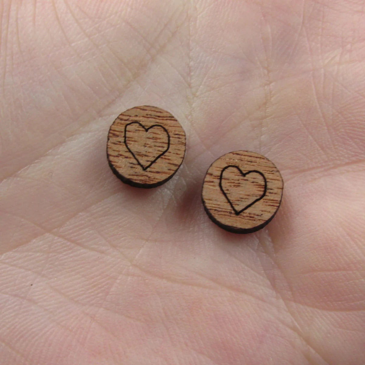 5 Pair Unfinished Blank Double Heart Wooden Cutout Shapes For DIY Stud Earrings Supplies