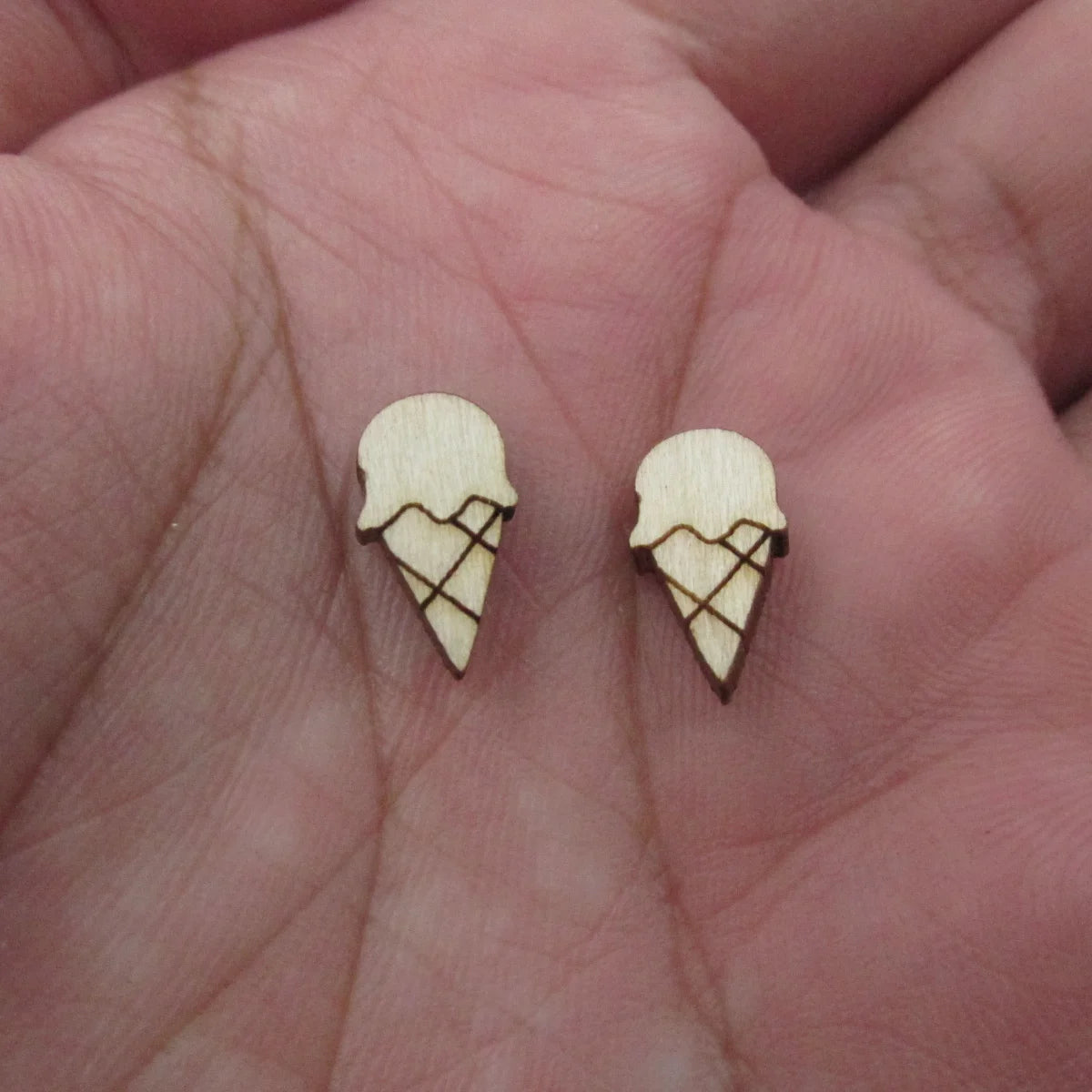 5 Pair Unfinished Blank Wooden Food Drink Ice Cream Cone Cabochon Popsicle Post Wine Bottle Wood Banana Split Earrings Stud