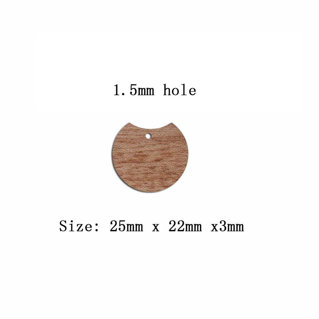6pcs Unfinished Blank Wooden Round Circle Charm Connector Semicircle Pendant for Women Female Jewelry Making DIY Crafting