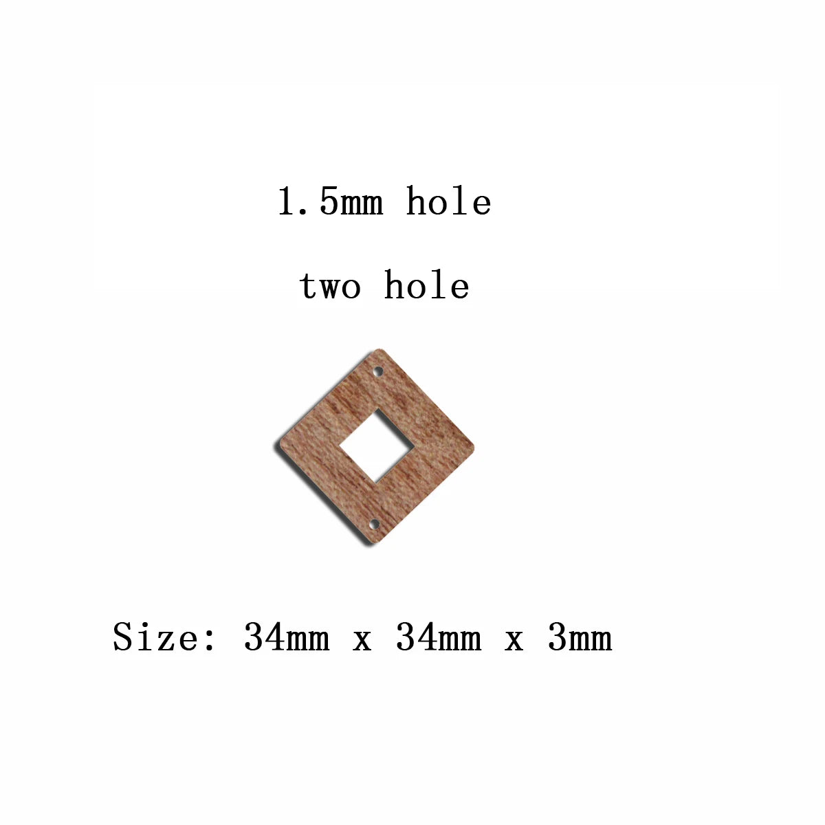 6pcs Unfinished Blank Wooden Diamond Rectangle Shape Charms Earring Connector Pendant for Jewelry Making