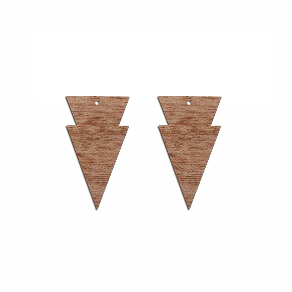 6pcs Unfinished Blank Wooden Double Arrow Shape Wood Drop Earring Charms Pendant for DIY Jewelry Making