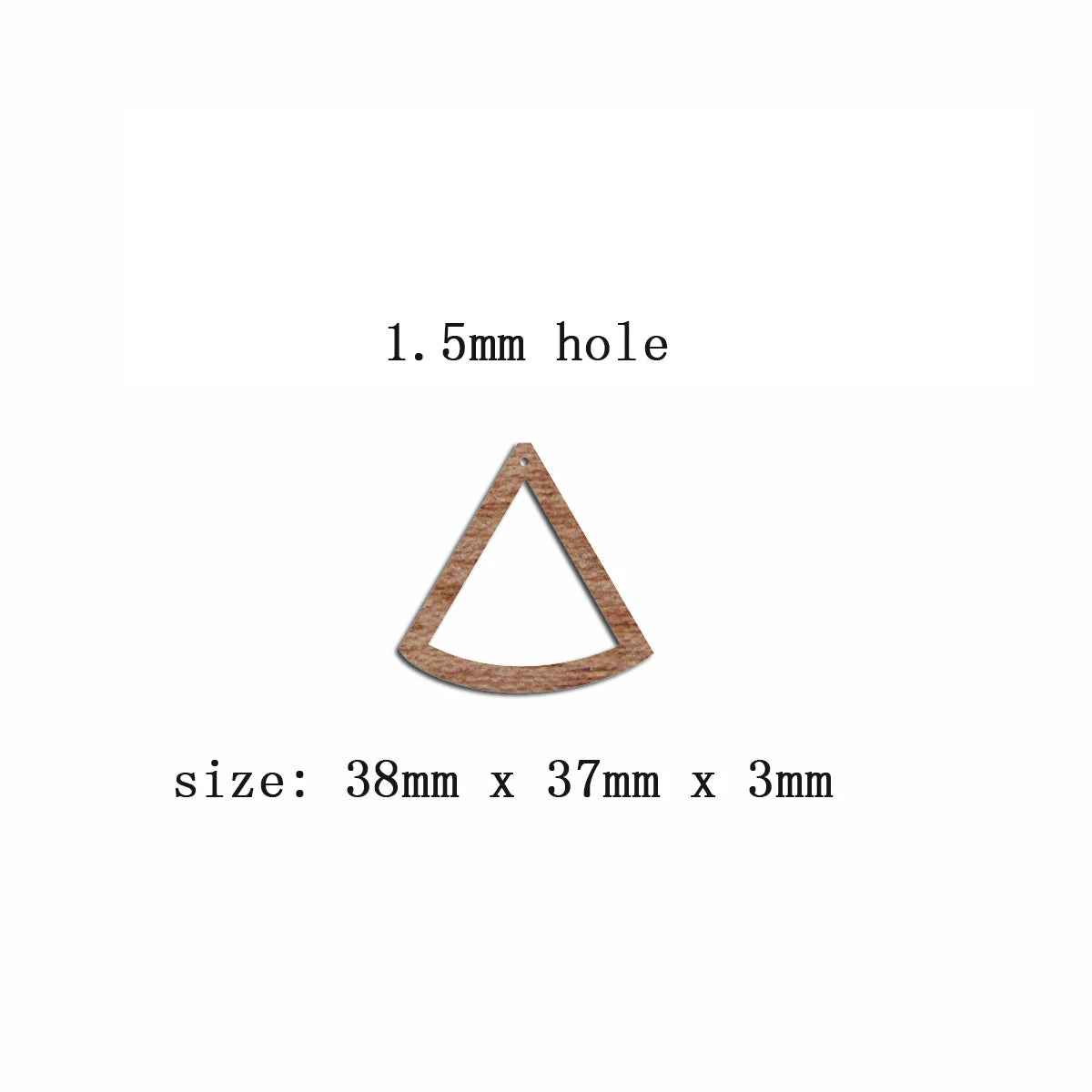 6pcs Unfinished Blank Wooden Geometric Triangle Fan Macrame Wood Earring Charms Pendant for Jewelry Making