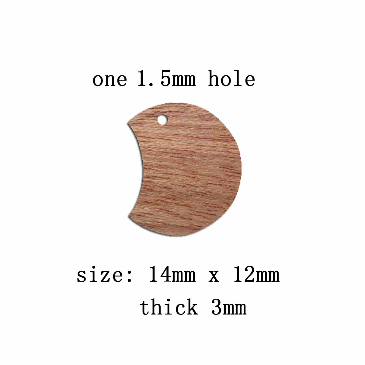 6pcs Unfinished Blank Wooden Moons Connector Solid Wood Shape Cutout For Necklace Earring Pendant  DIY Making Jewelry
