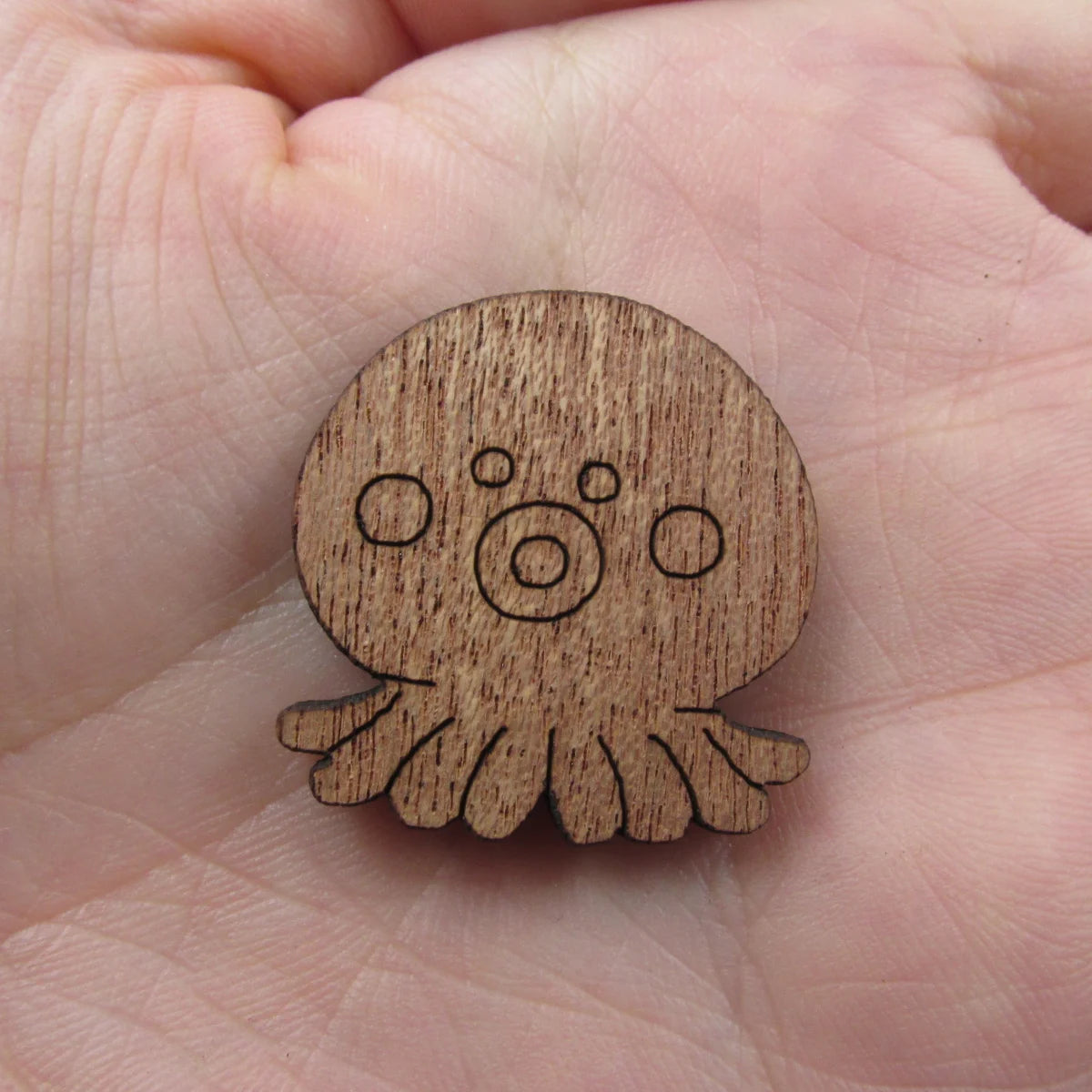 3 Pair Unfinished Under the Sea Ocean Animal Wooden Octopus Shape Cutout For Brooches Pin Magnet Pendant Jewerly Diy Making