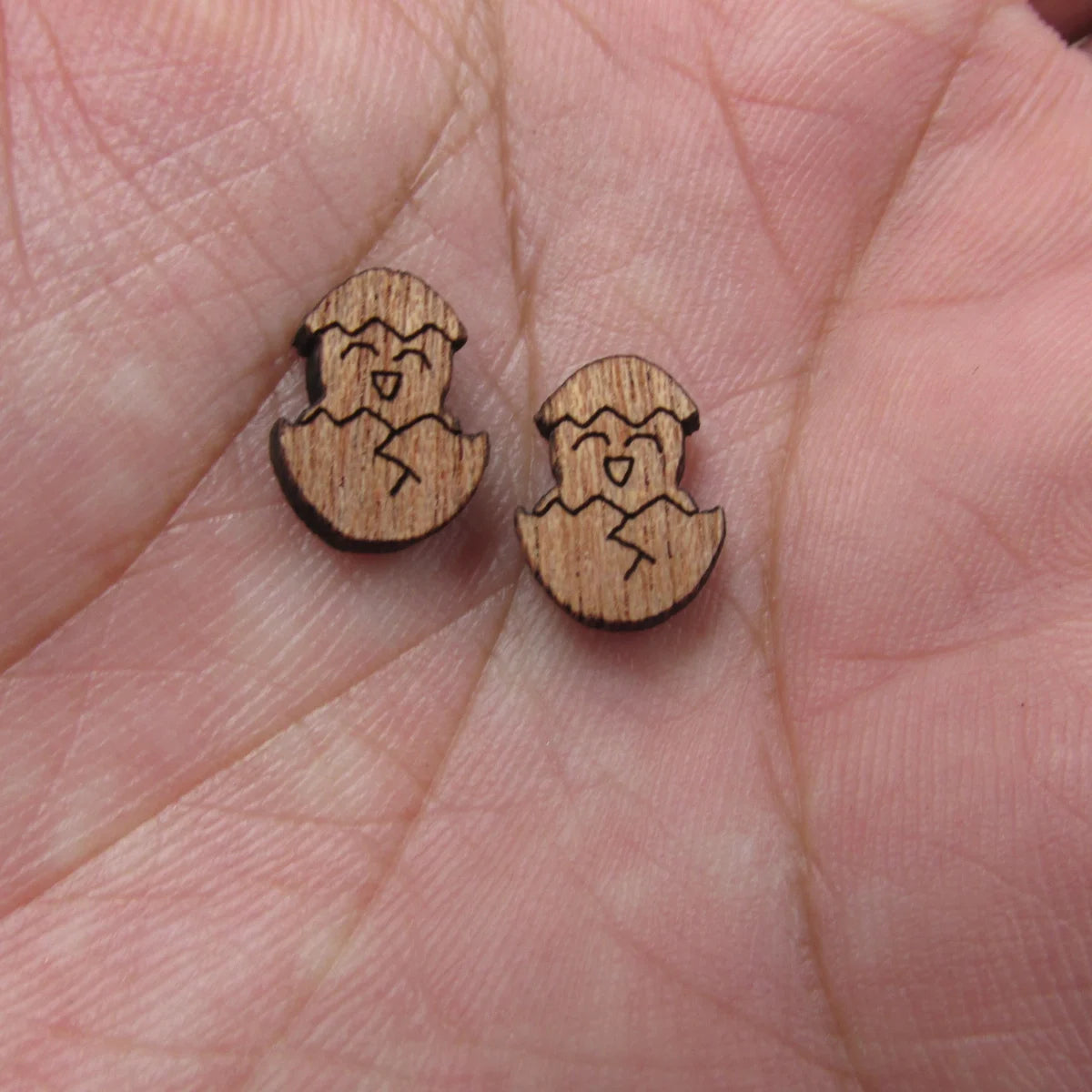 5 Pair Unfinished Blank Easter Wooden Bunny Rabbit Carrot Eggs Cabochon Wood Shape Cutouts For DIY Craft Earring Stud