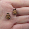 5 Pair Unfinished Blank Insect Bugs Wooden Ladybug Cabochon Charm Wood Shape Cutouts For DIY Craft  Earring