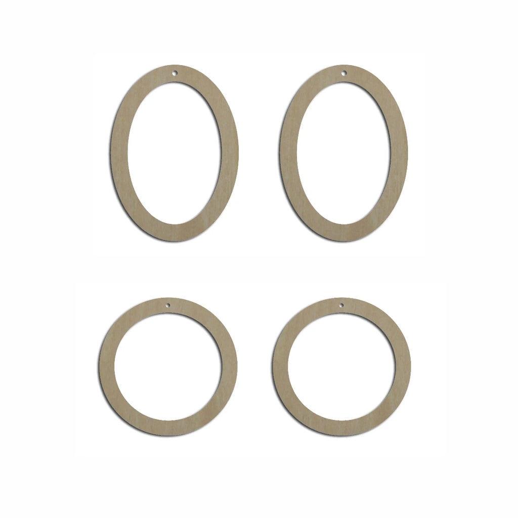 10pcs Unfinished Wood Blank Geometric Oval Circle Hoop Shape Macrame Earring Part Findings Wholesale For DIY Jewelry Making