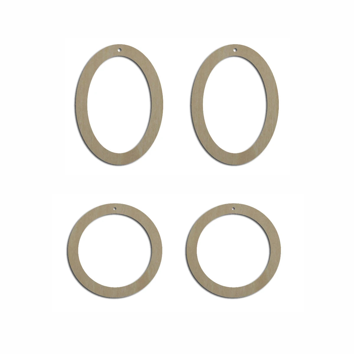 10pcs Unfinished Wood Blank Geometric Oval Circle Hoop Shape Macrame Earring Part Findings Wholesale For DIY Jewelry Making