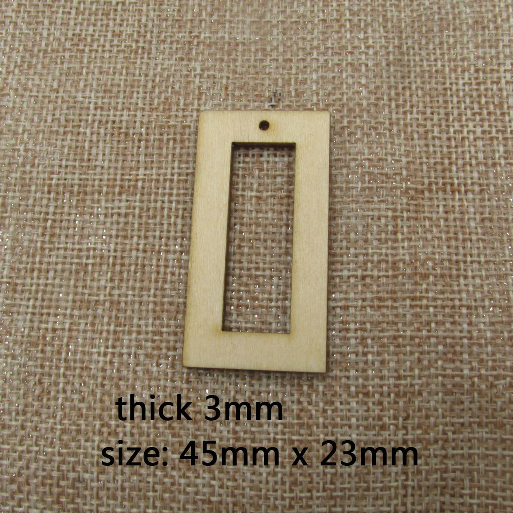 10pcs Unfinished Wooden Blanks Geometric Rectangle Oval Shape Wood Macrame For DIY Earrings Findings Jewelry Supplies