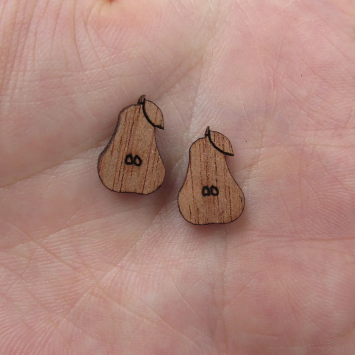 5 Pair Unfinished Blank Foods Wooden Fruits Pear Strawberry Grape Cabochon Wood Shape Cutouts For DIY Craft Earring Stud