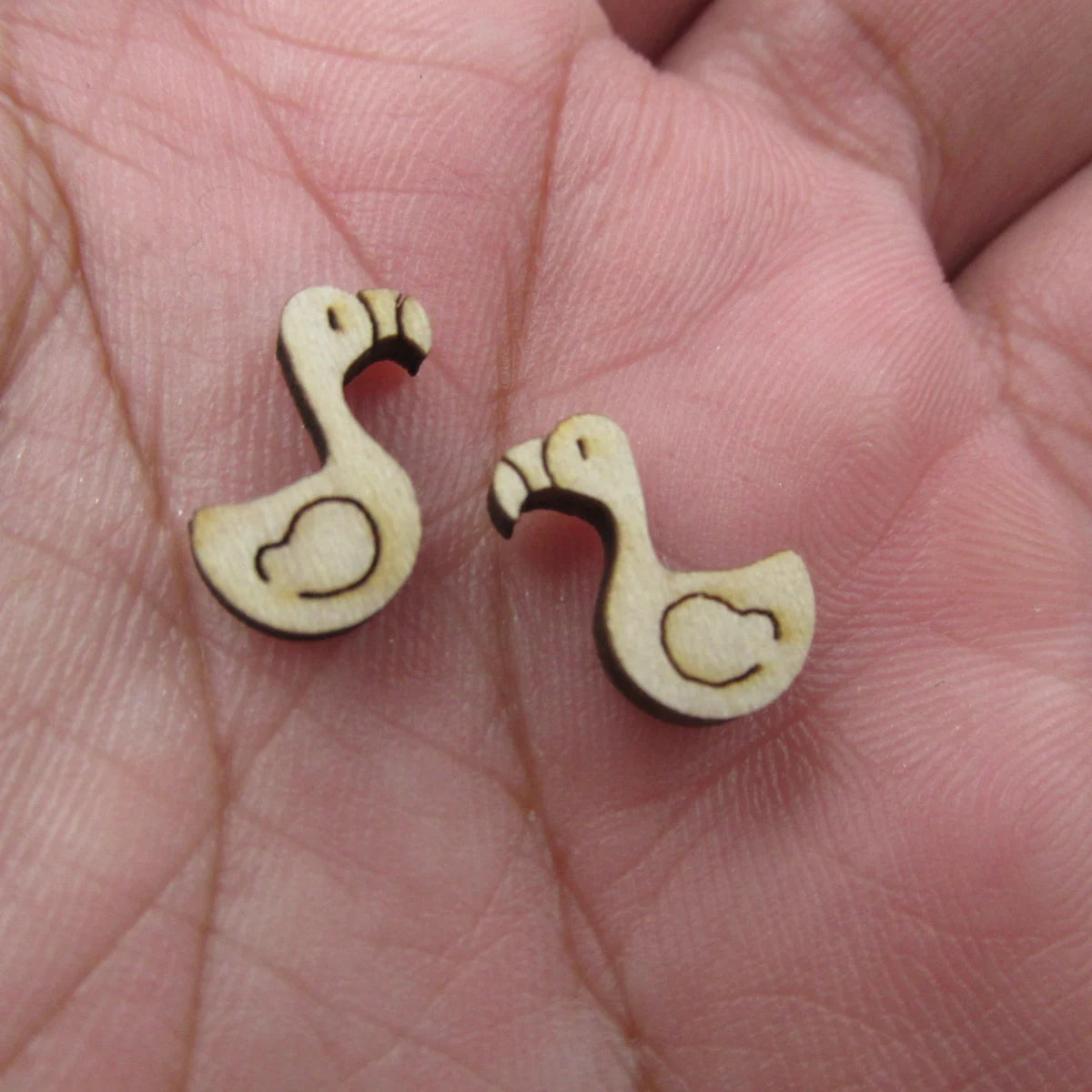 5 Pair Unfinished Blank Wood Flamingo Floatie Pool Cabochon Post Ladies Earrings Stud Jewerly Findings For Craft DIY Supplies