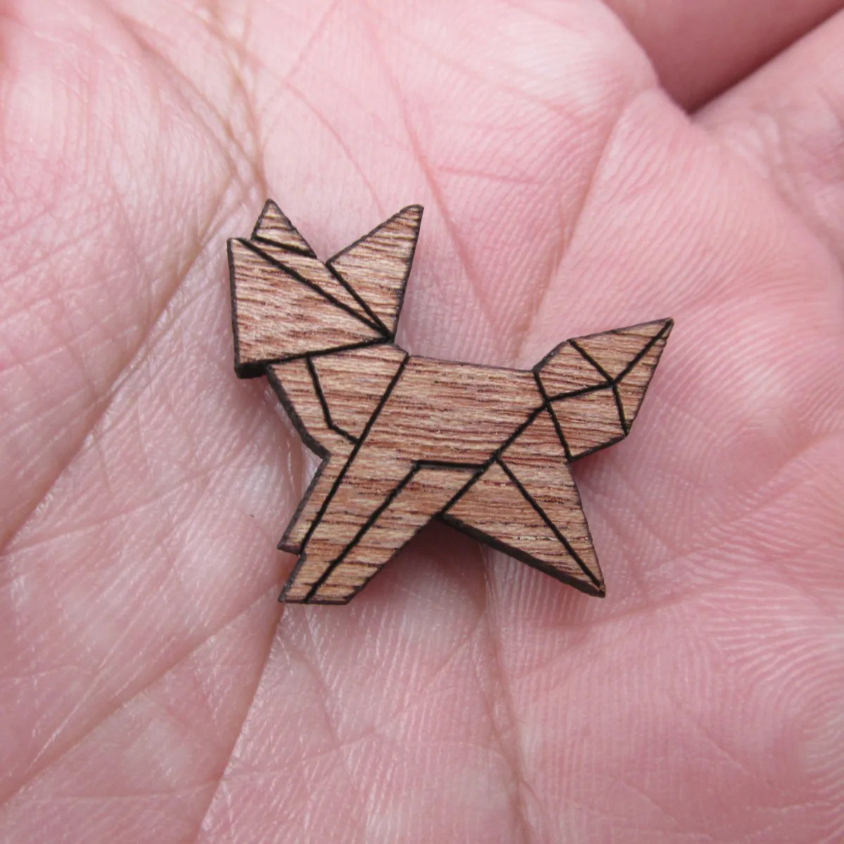 Unfinished Blank Wooden Geometric Animal Fox Head Accessory For Brooches Enamel Pin Necklace Jewelry DIY Handmade
