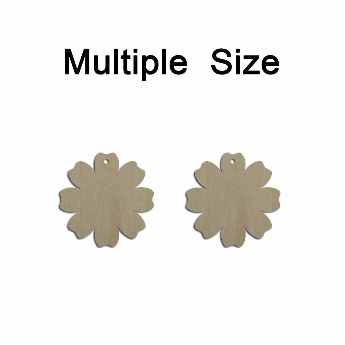 10pcs Multiple Size Unfinished Wooden Blanks Groovy Daisy Flower Cutout Shape Dangle Earring For Jewelry Supplier
