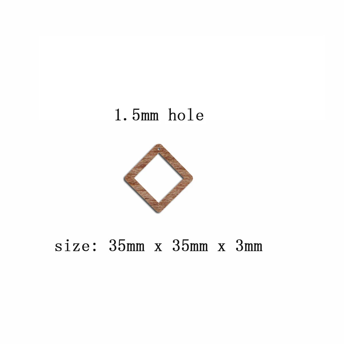 6pcs Unfinished Blank Wooden Geometric Diamond Shape Macrame Wood Earring Charms Pendant for Jewelry Making