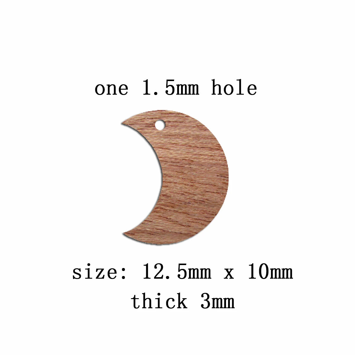 6pcs Unfinished Blank Wooden Moons Connector Solid Wood Shape Cutout For Necklace Earring Pendant  DIY Making Jewelry