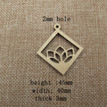 10pcs Unfinished Wood Blanks Flower Lotus Earring Diamond Square Teardrop Shape Wooden For DIY Earrings Findings Jewelry