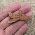 Unfinished Plane Rocket Hot Air Ballon Planet UFO Wood Shape Cutout for Pendant Pin Brooch Making Wooden DIY Craft