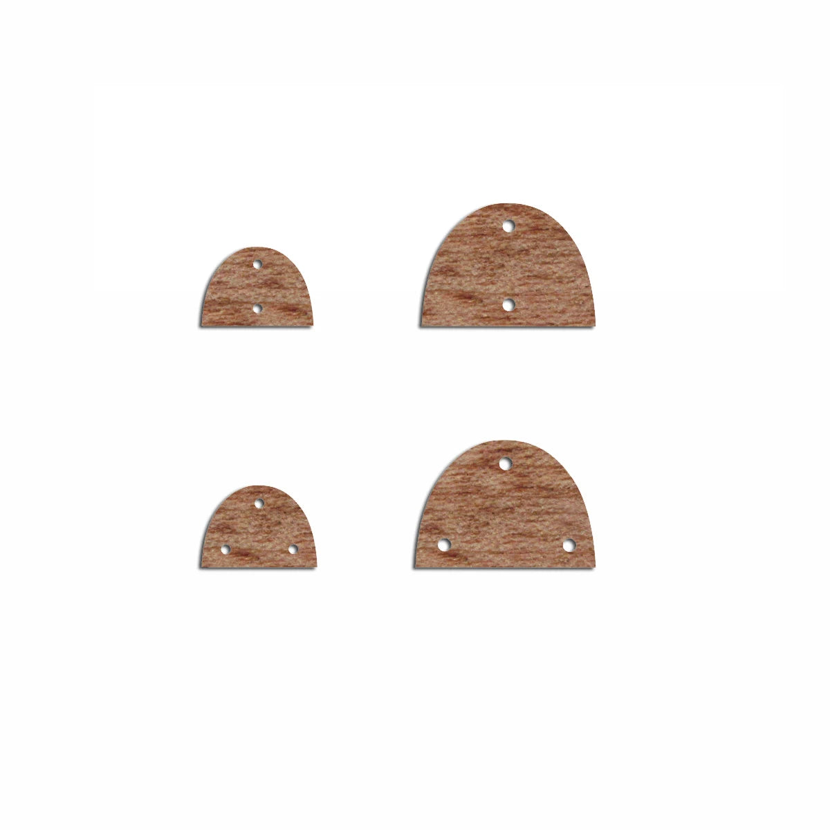 6pcs Unfinished Blank Wooden Half Oval Earring Charms Connector Pendant for Jewelry Making