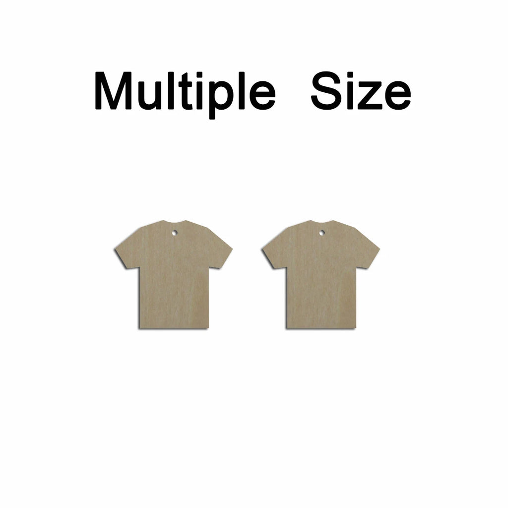 10pcs Multiple Size Unfinished Wooden Blanks T-Shirt Cutout Shape Dangle Earring For Jewelry Supplier