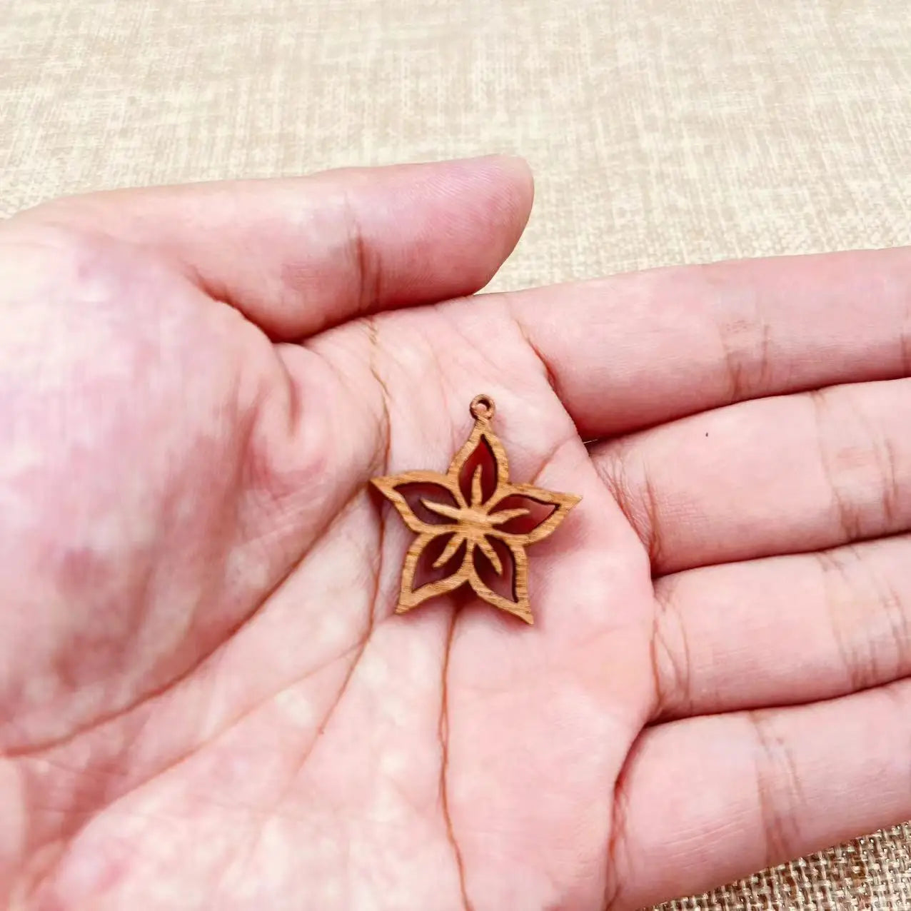 6pcs Unfinished Wood Sea Animal Ocean Starfish Charms Star Fish Earring Pendants For Jewelry Making DIY Handmade Crafte