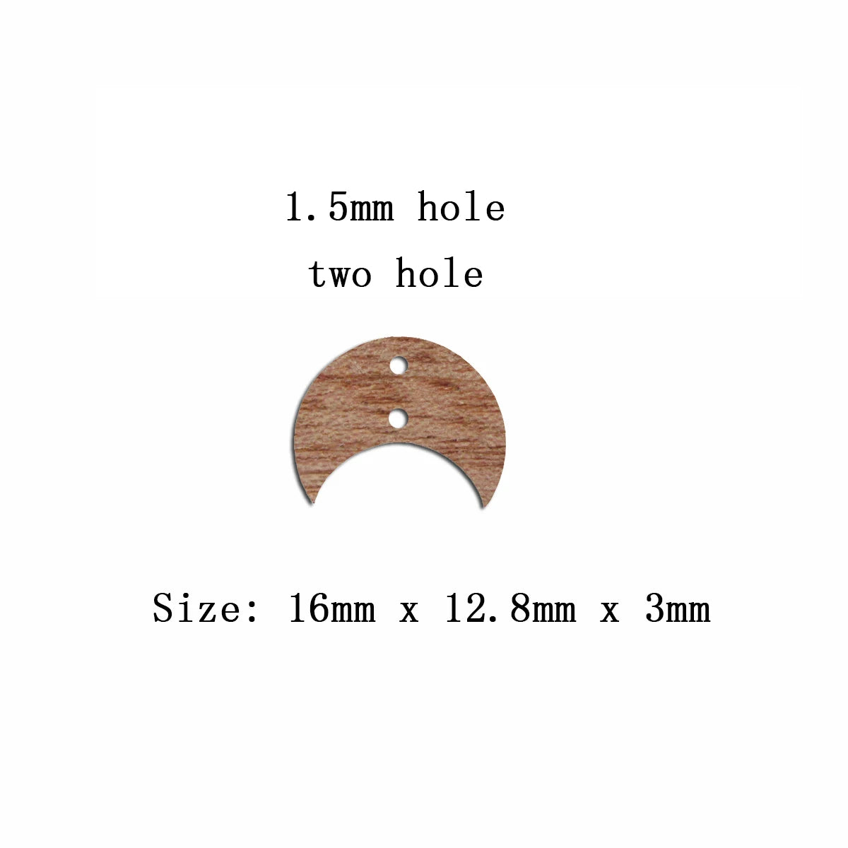 6pcs Unfinished Blank Wooden Crescent Moon Post Stud Earring Connector Pendant for Women Female Jewelry Making DIY Crafting