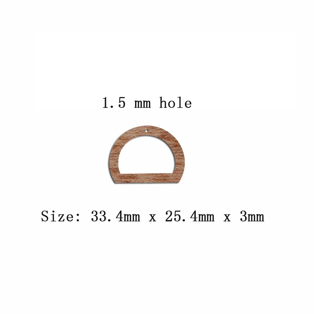 6pcs Unfinished Blank Wooden Geometric Half Circle Macrame Wood Earring Charms Pendant for Jewelry Making