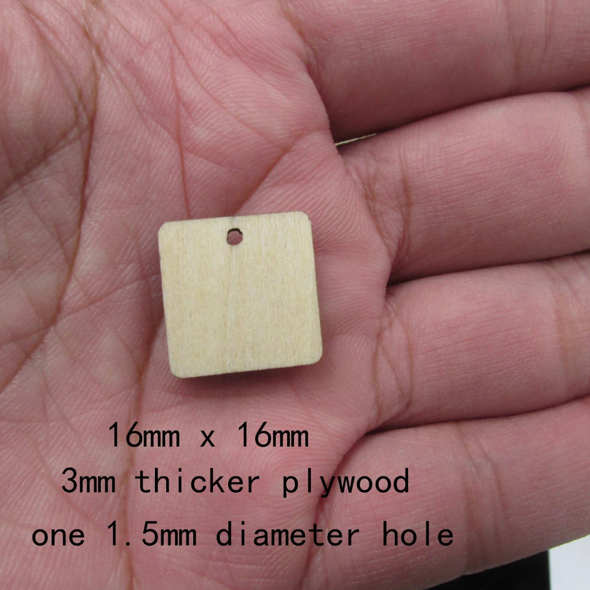 10 Pcs Unfinished Blank Wooden Geometric Square Shape Cutout Plywood Connector Jewelry Finding Supplies For Earrings