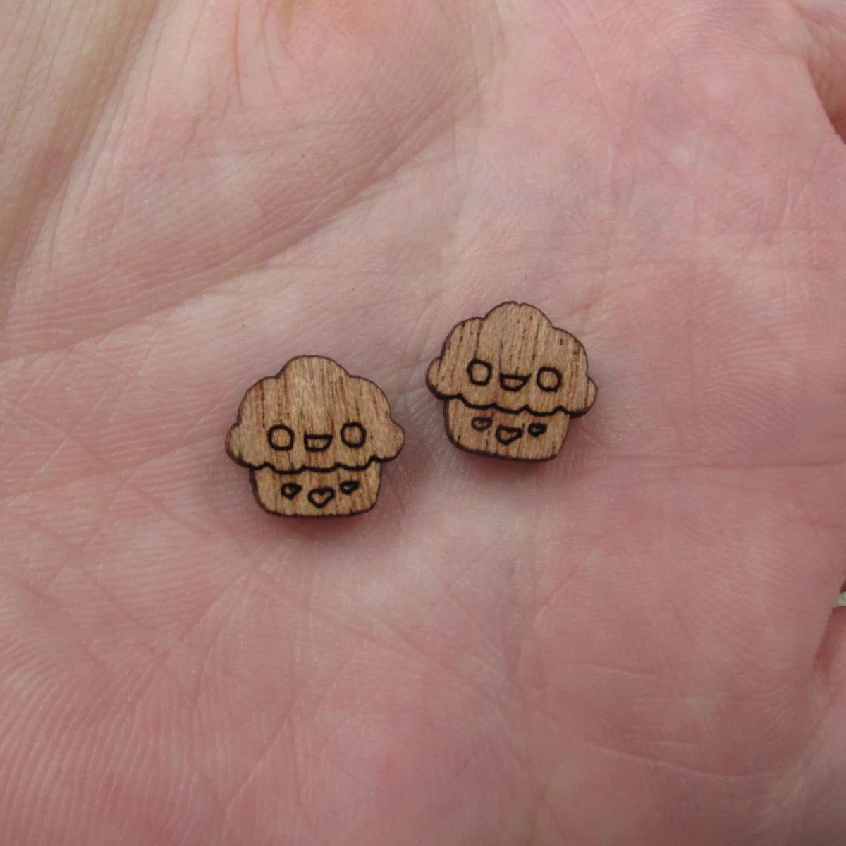 5 Pair Unfinished Blank Foods Wood Cabochon Cakes Cupcake Wooden Shape Pendant For DIY Jewerly Earrings Supplier