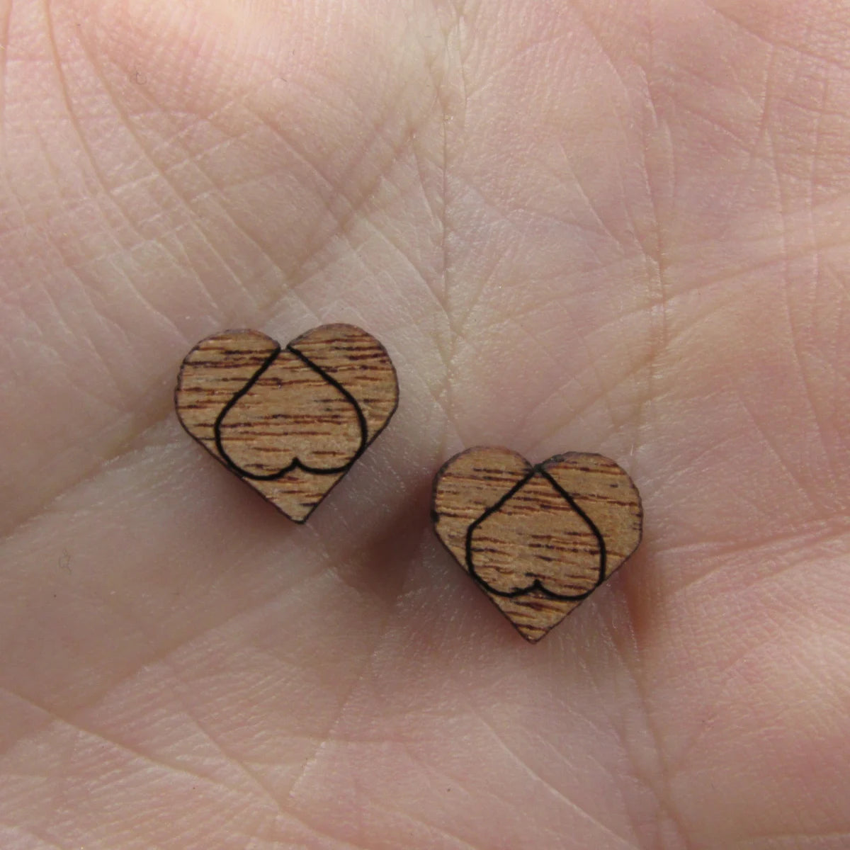 5 Pair Unfinished Blank Double Heart Wooden Cutout Shapes For DIY Stud Earrings Supplies