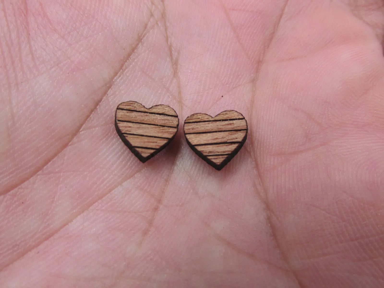 5 Pair Unfinished Blank Wood Cabochon Circle Rectangle Rainbows Heart Star Flags Wooden Cutout Shapes For DIY Earrings Supplies
