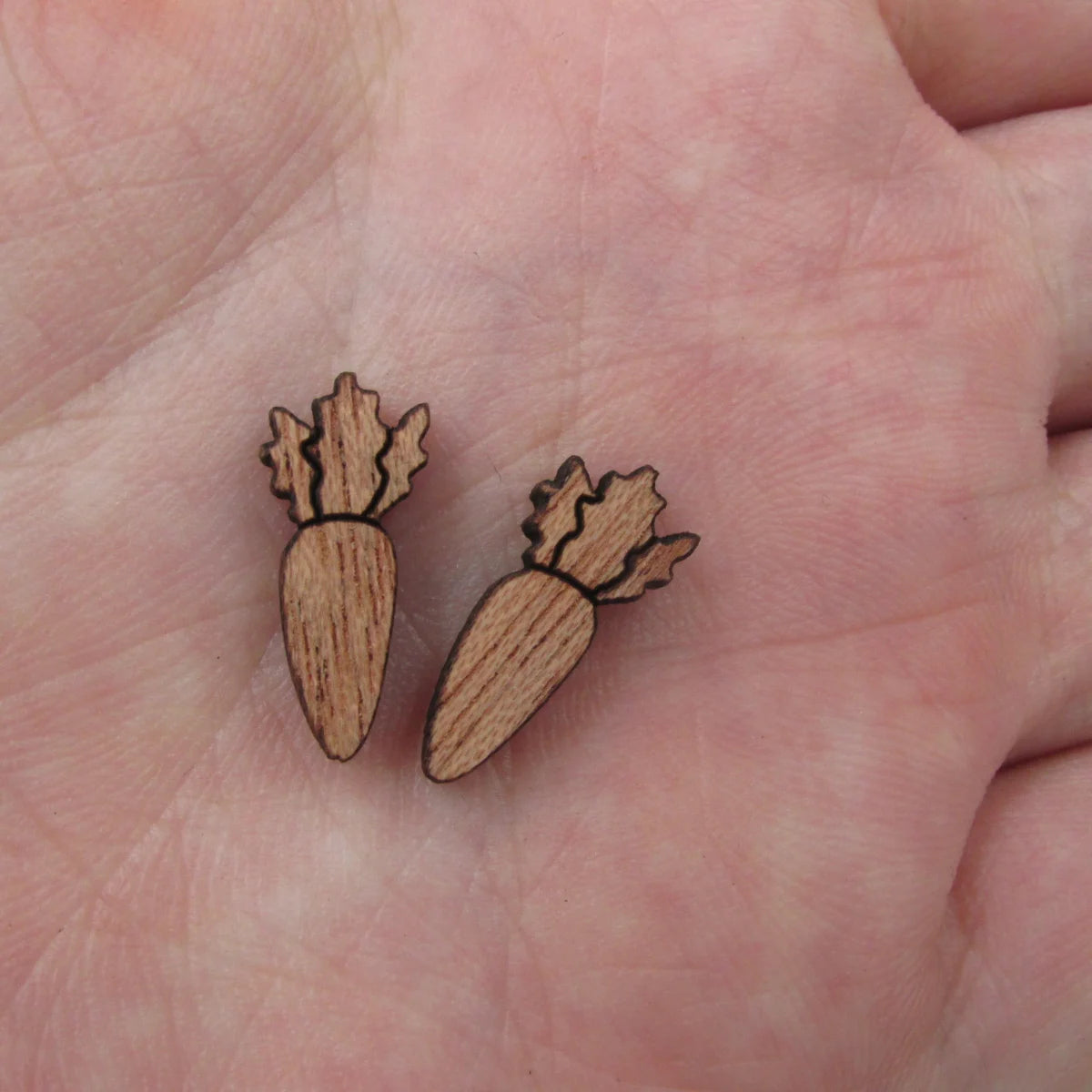 5 Pair Unfinished Blank Wooden Cabochon Wood Sweet Corn Radish Turnips Shape Cutouts For DIY Craft Earring Stud