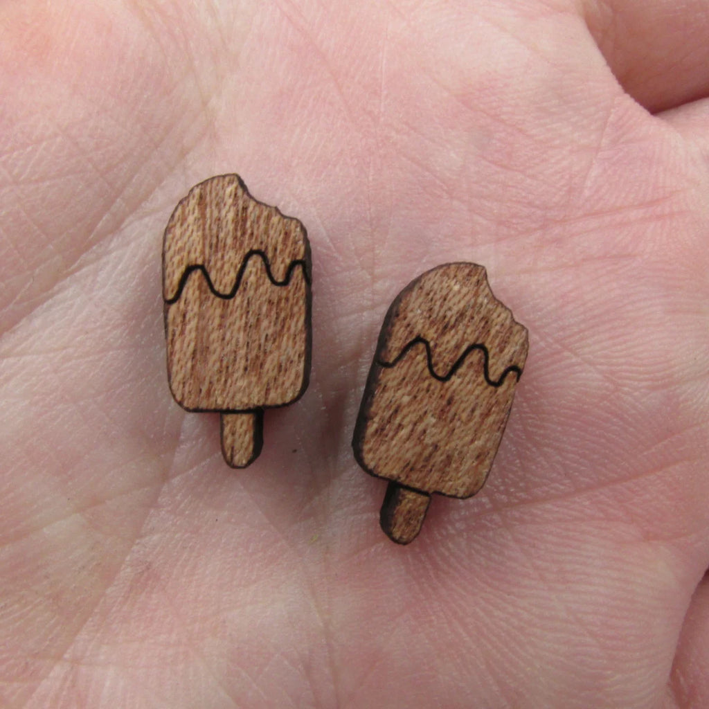 5 Pair Unfinished Blank Foods Wood Cabochon Ice Creams Wooden Shape Charms Pendant For DIY Jewerly Earrings Suppliers