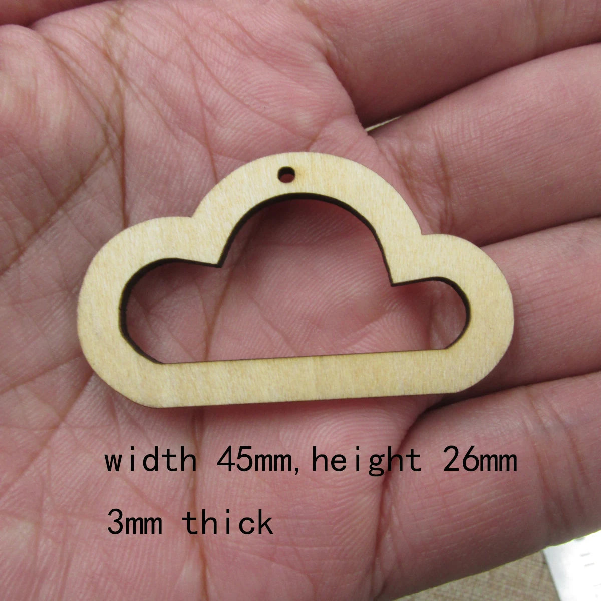 10pcs 1.75 inch Width Unfinished Wooden Earring Blanks Cloud Macrame DIY Jewellery Earrings Parts Findings Accessories Supplies